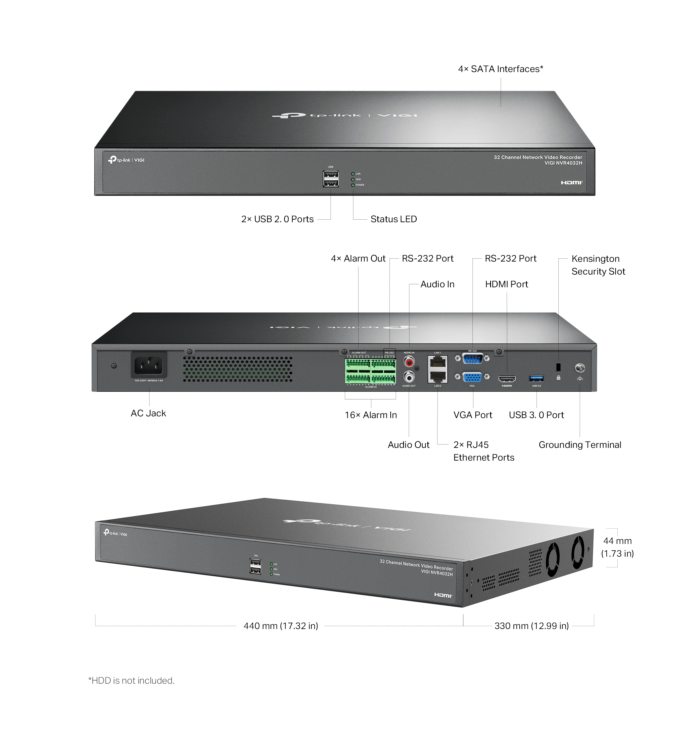 Nvr Receiver TP-Link NVR 32 Channels-Network Video Recorder VIGI NVR 4032H - IPVISIONS